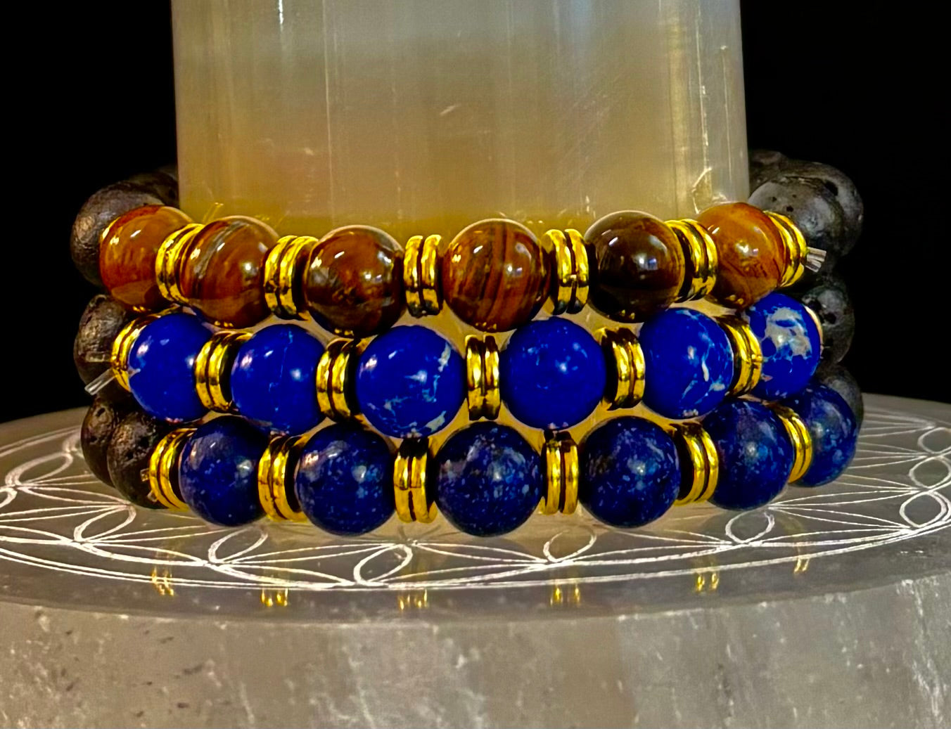 🖤🔥 Strength & Focus Men’s Lava Stone Bracelet – Choose Your Stone