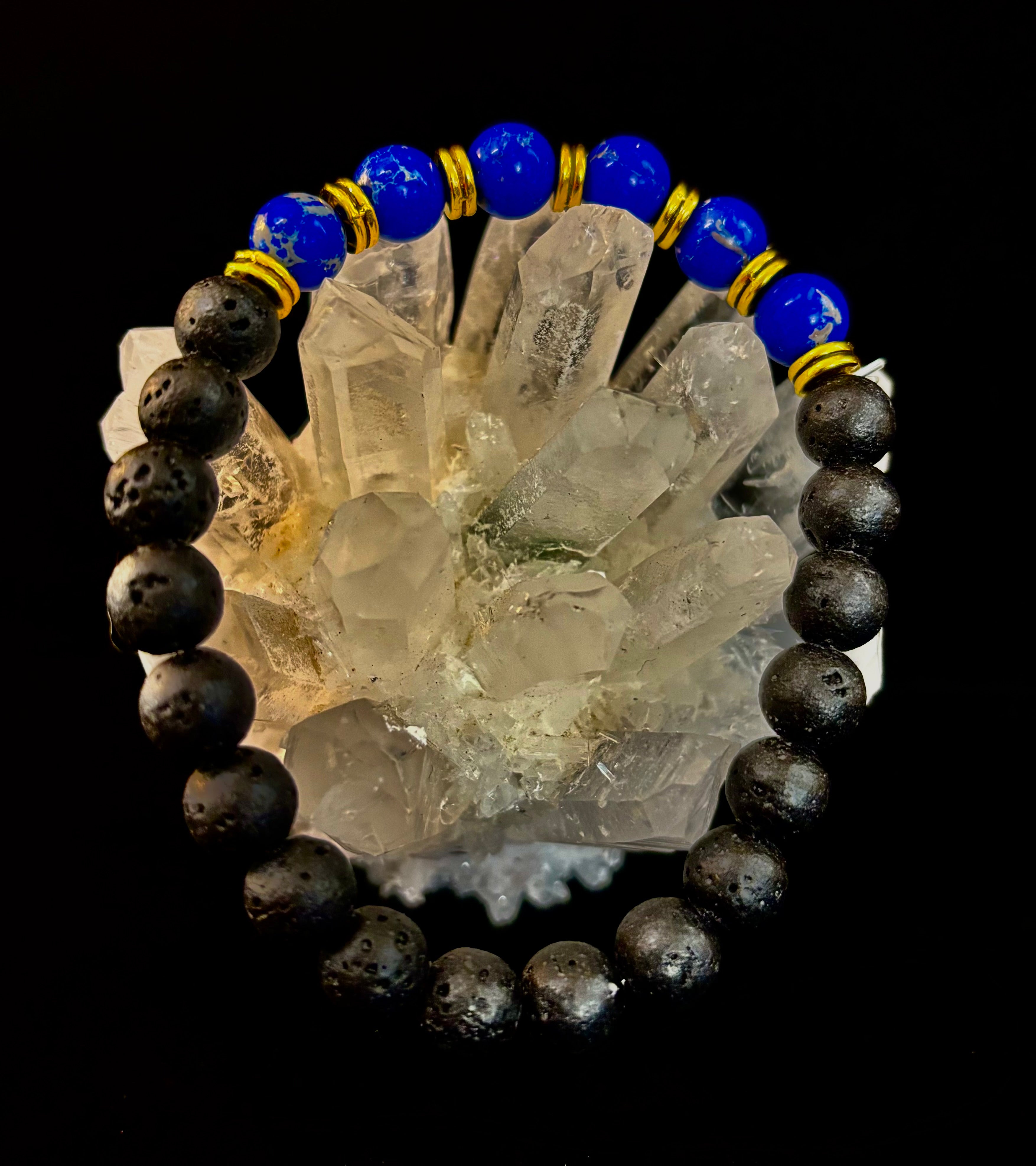 🖤🔥 Strength & Focus Men’s Lava Stone Bracelet – Choose Your Stone