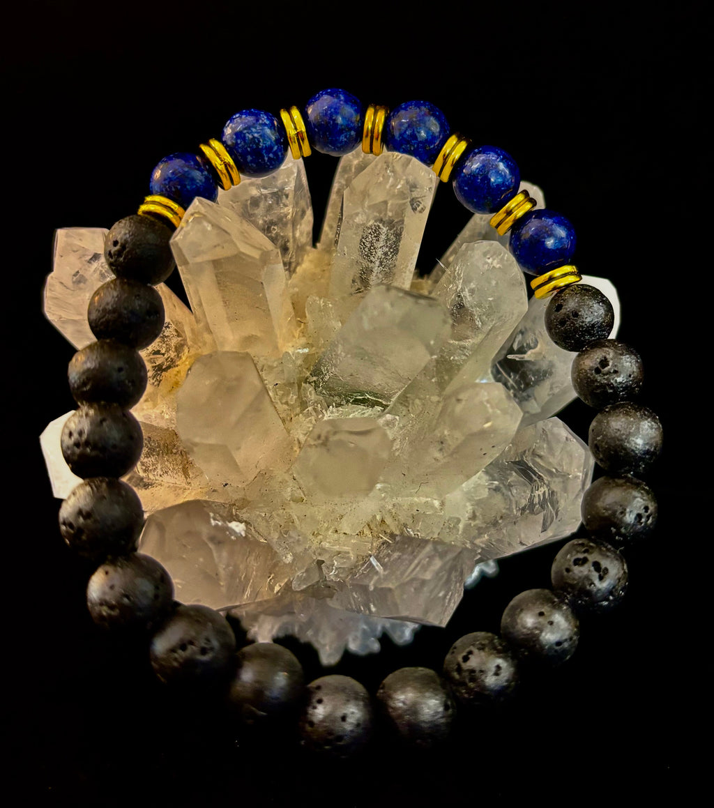 🖤🔥 Strength & Focus Men’s Lava Stone Bracelet – Choose Your Stone