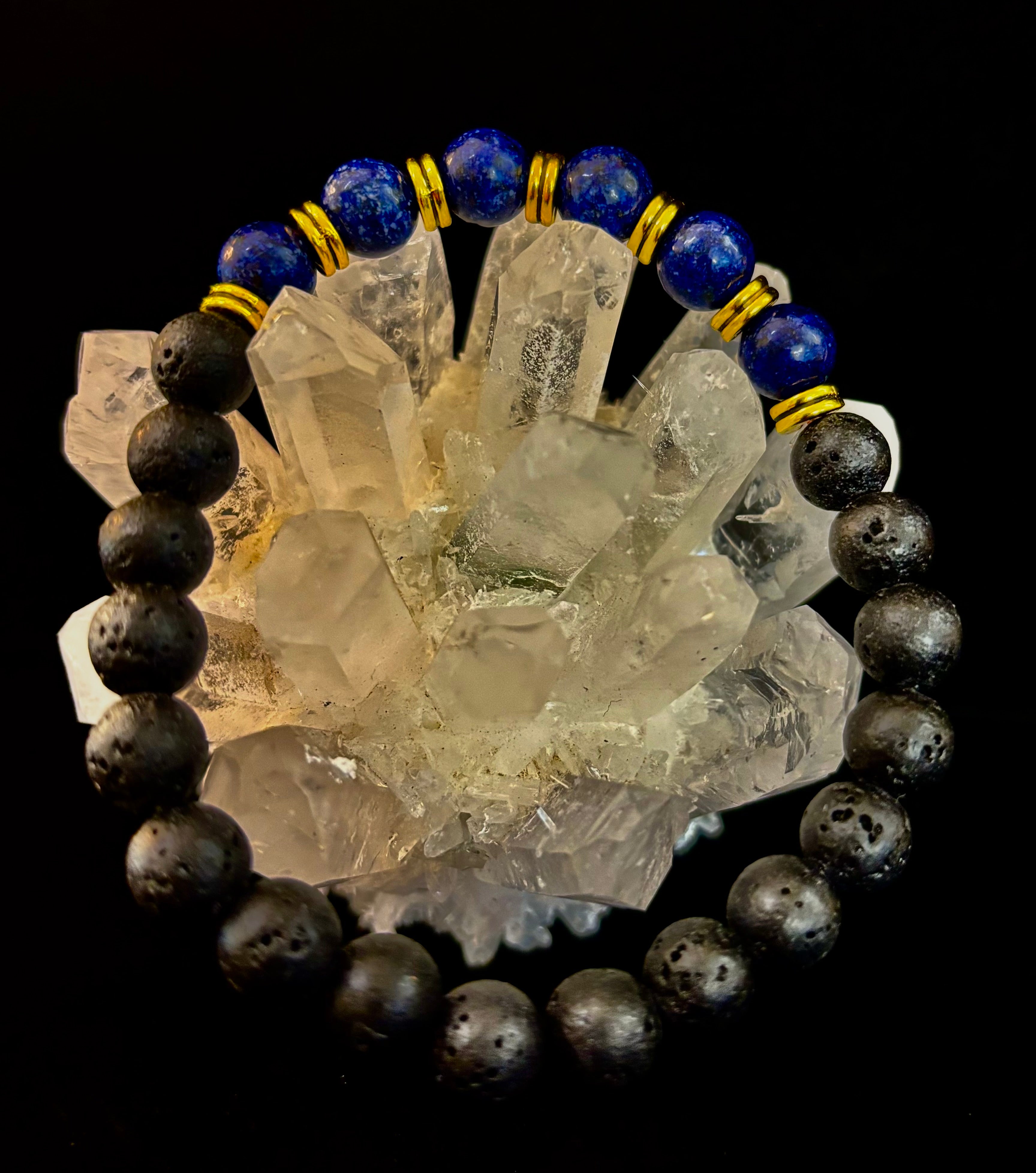 🖤🔥 Strength & Focus Men’s Lava Stone Bracelet – Choose Your Stone