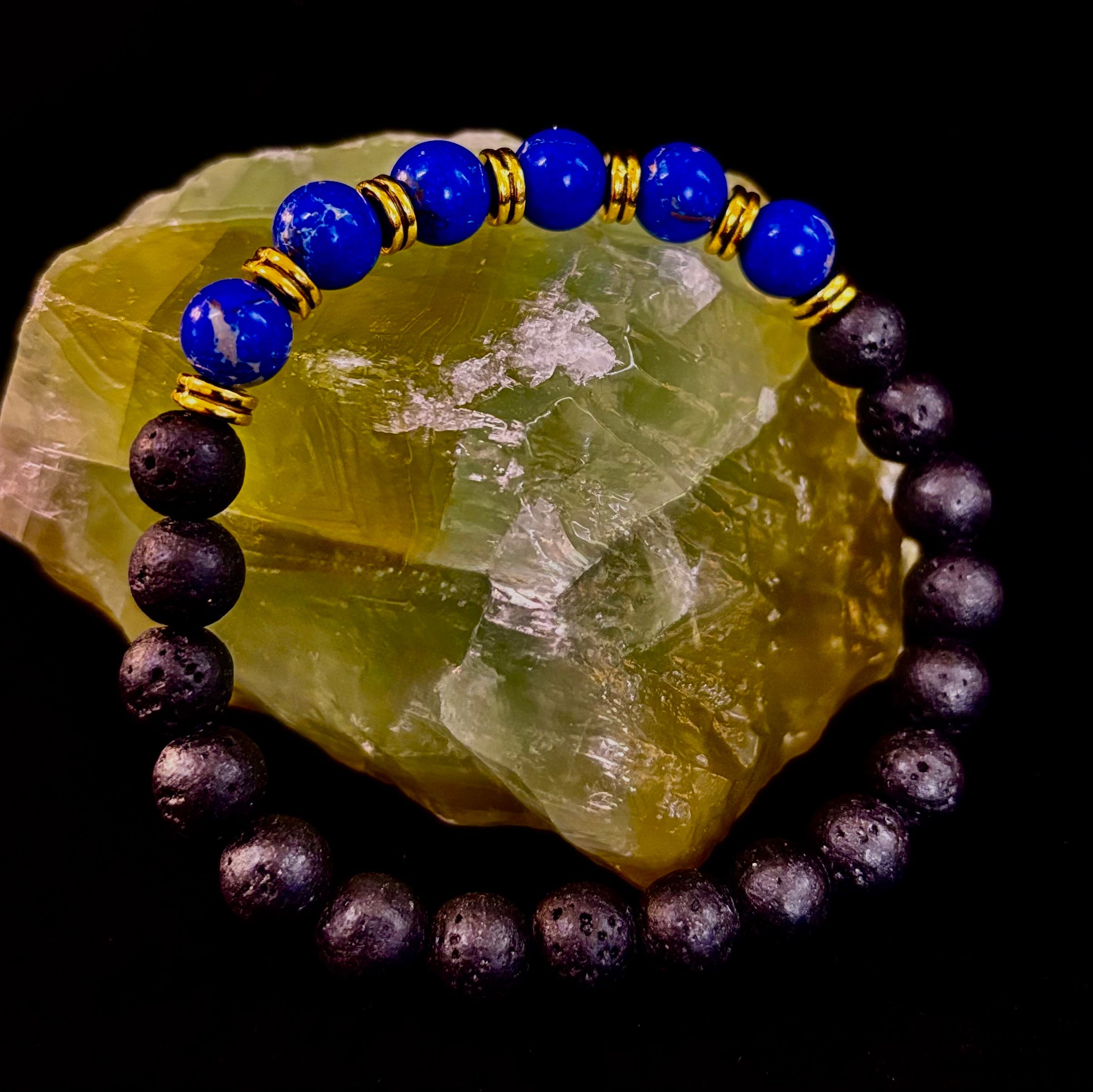 🖤🔥 Strength & Focus Men’s Lava Stone Bracelet – Choose Your Stone