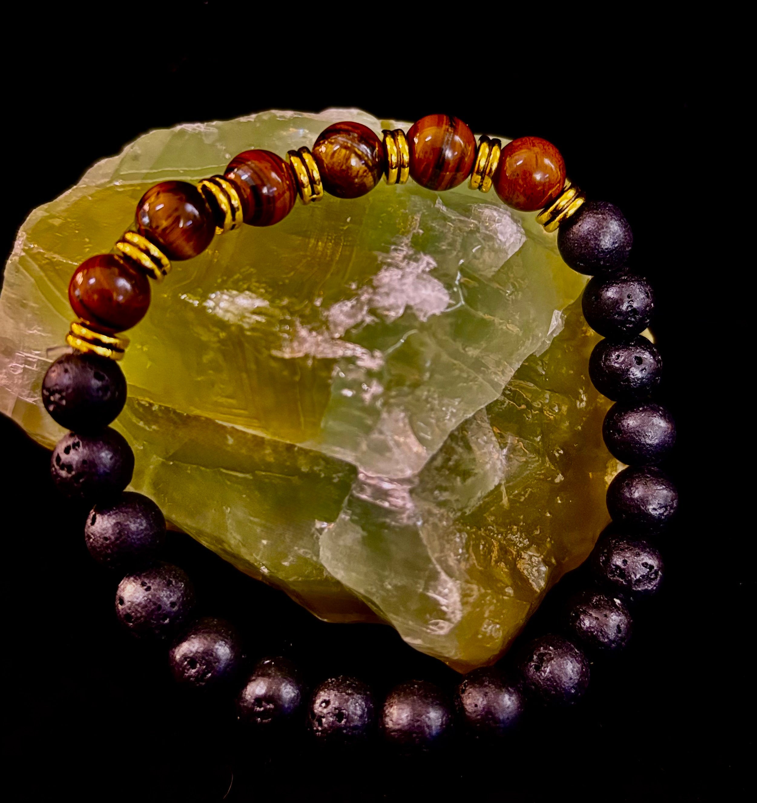 🖤🔥 Strength & Focus Men’s Lava Stone Bracelet – Choose Your Stone