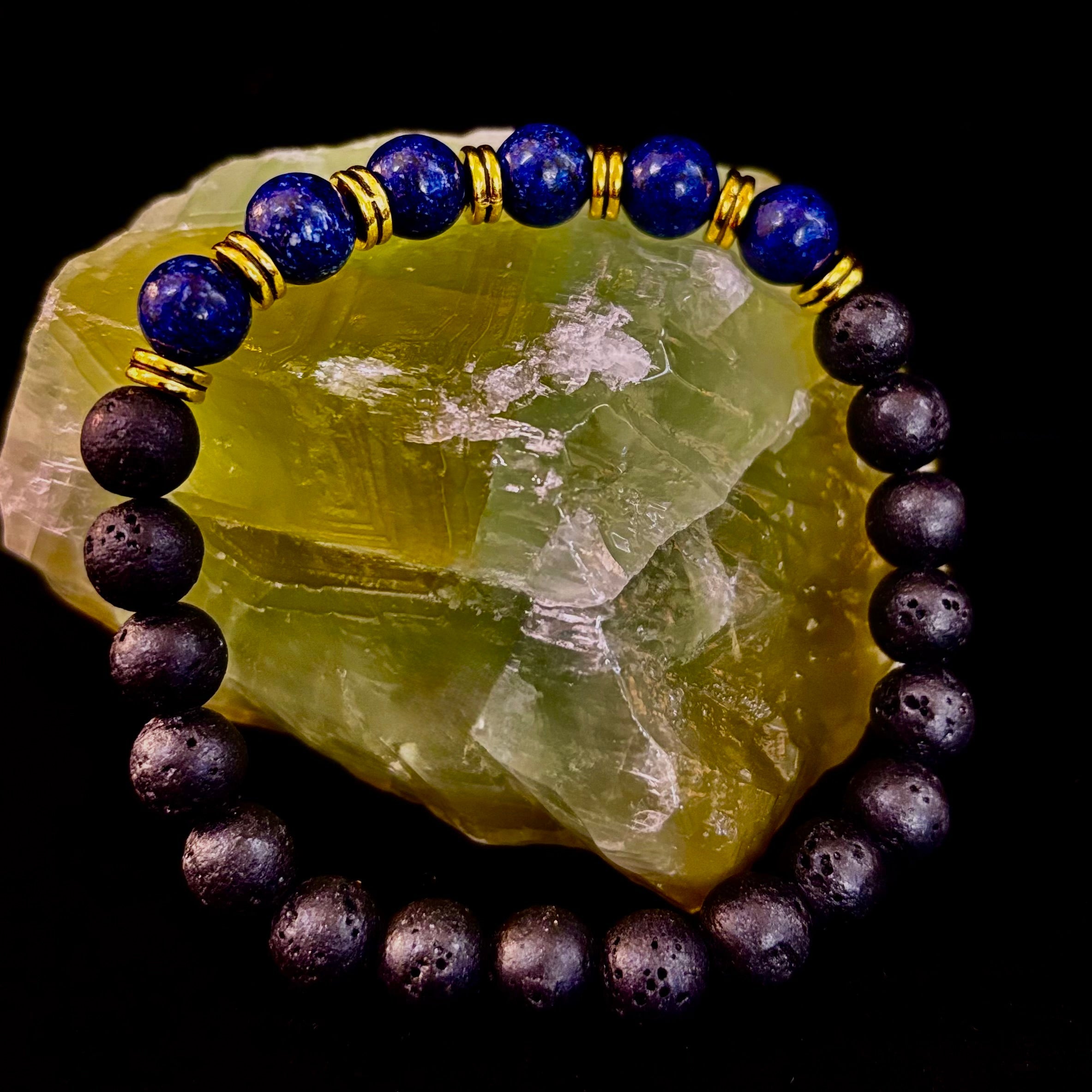 🖤🔥 Strength & Focus Men’s Lava Stone Bracelet – Choose Your Stone