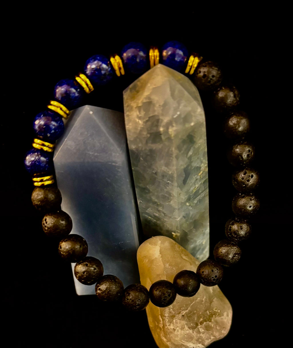 🖤🔥 Strength & Focus Men’s Lava Stone Bracelet – Choose Your Stone