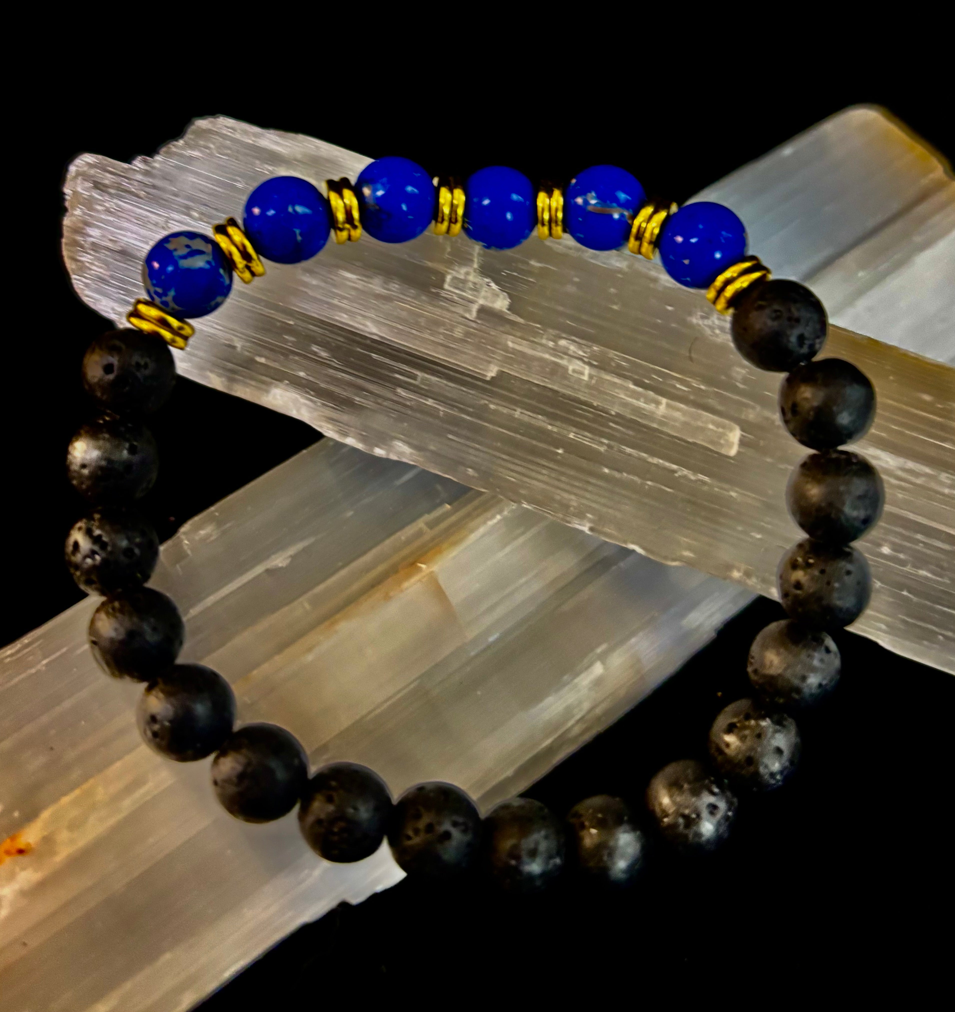 🖤🔥 Strength & Focus Men’s Lava Stone Bracelet – Choose Your Stone