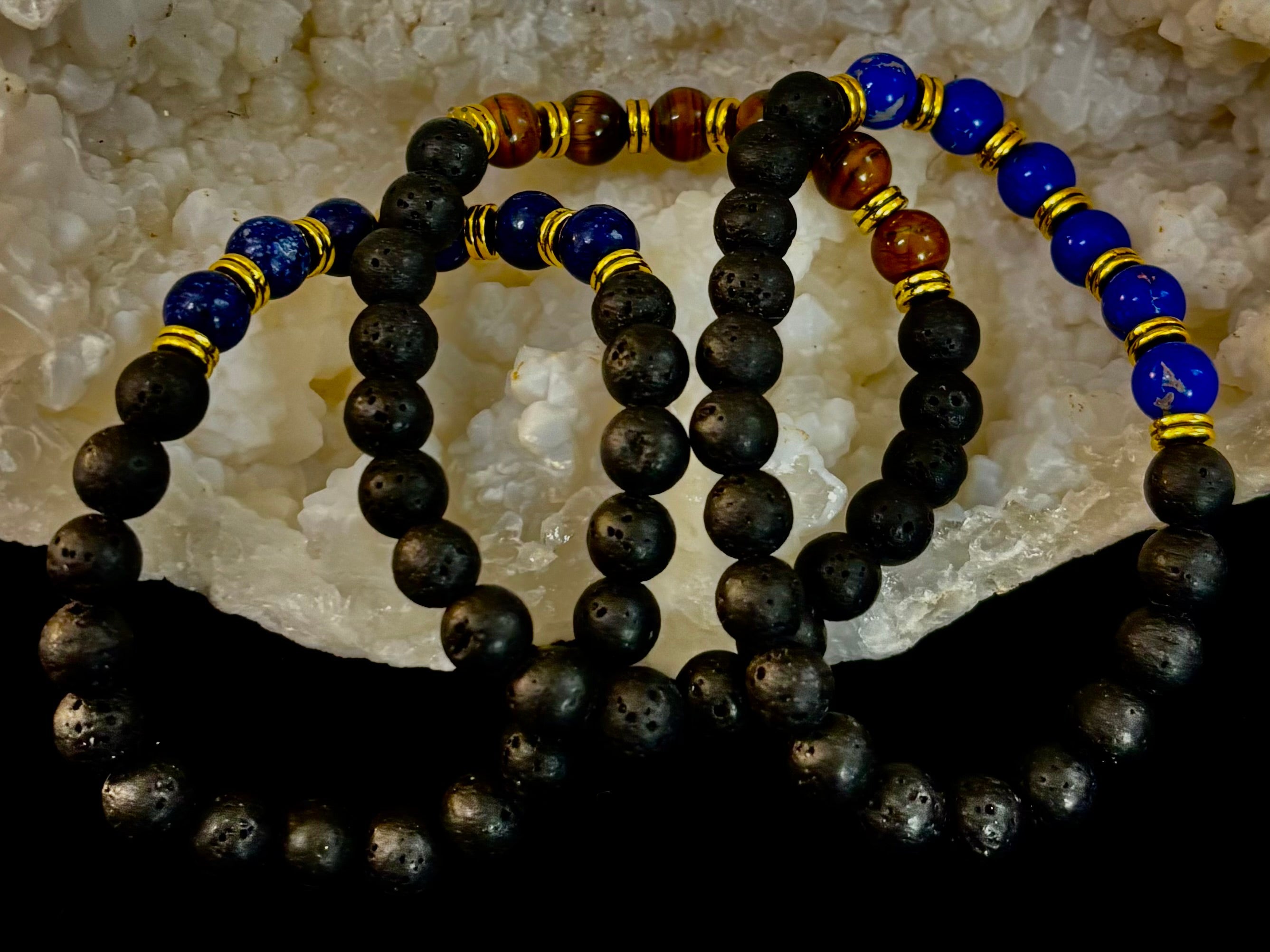 🖤🔥 Strength & Focus Men’s Lava Stone Bracelet – Choose Your Stone