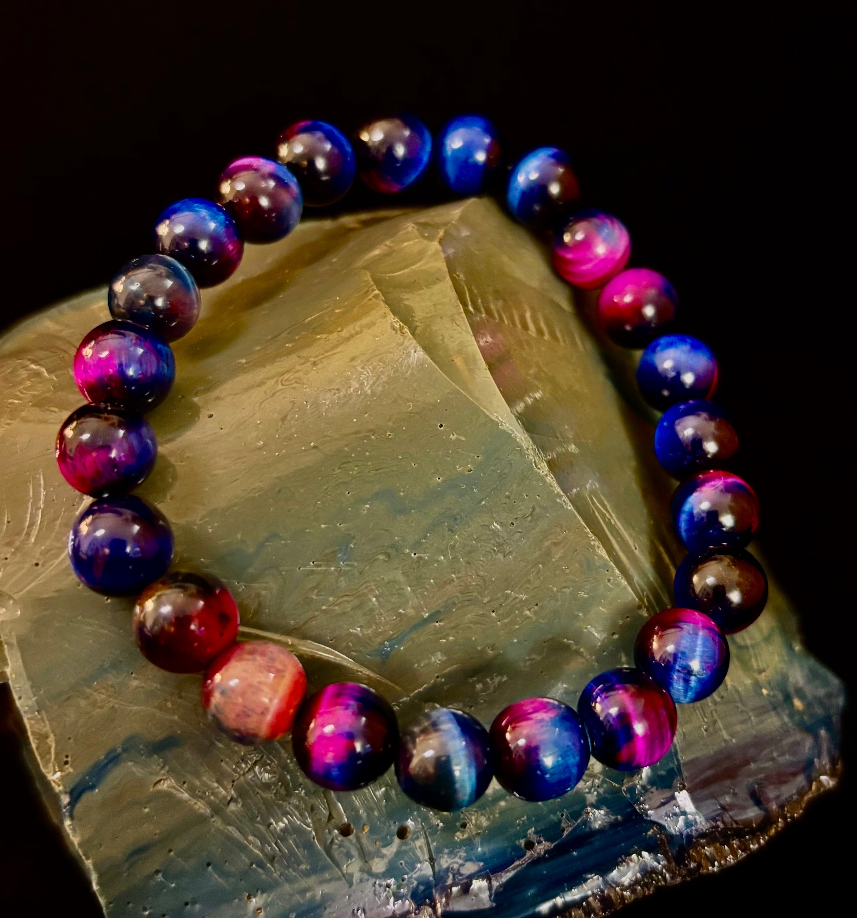 Galaxy Tiger Eye Bracelet – Energy, Confidence & Protection | Medium & Large Wrist Fit