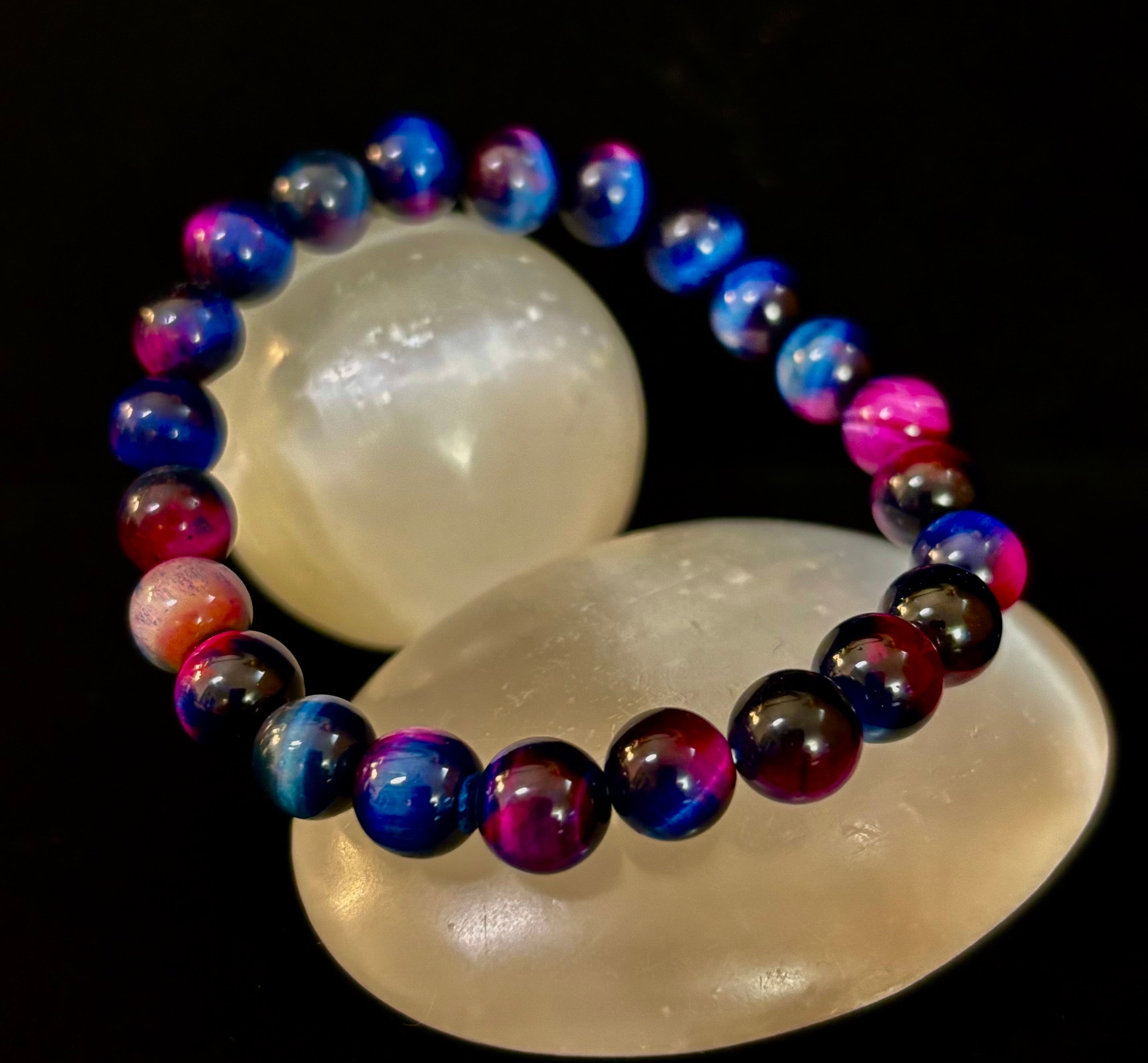 Galaxy Tiger Eye Bracelet – Energy, Confidence & Protection | Medium & Large Wrist Fit