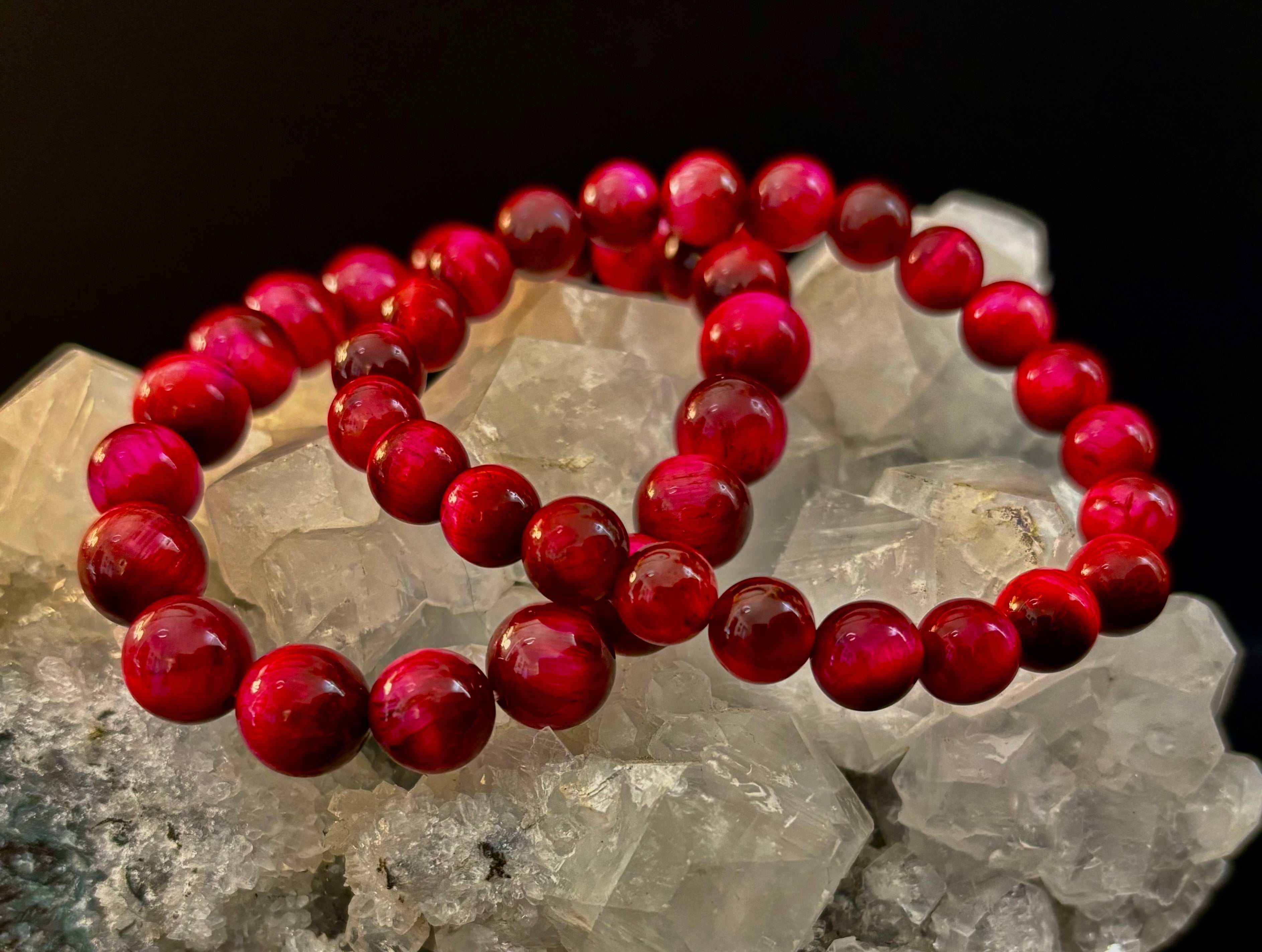 Pink Tiger Eye Power Bracelet – Confidence, Passion & Bold Energy | Reiki-Infused Gemstone Bracelet (8mm & 10mm)