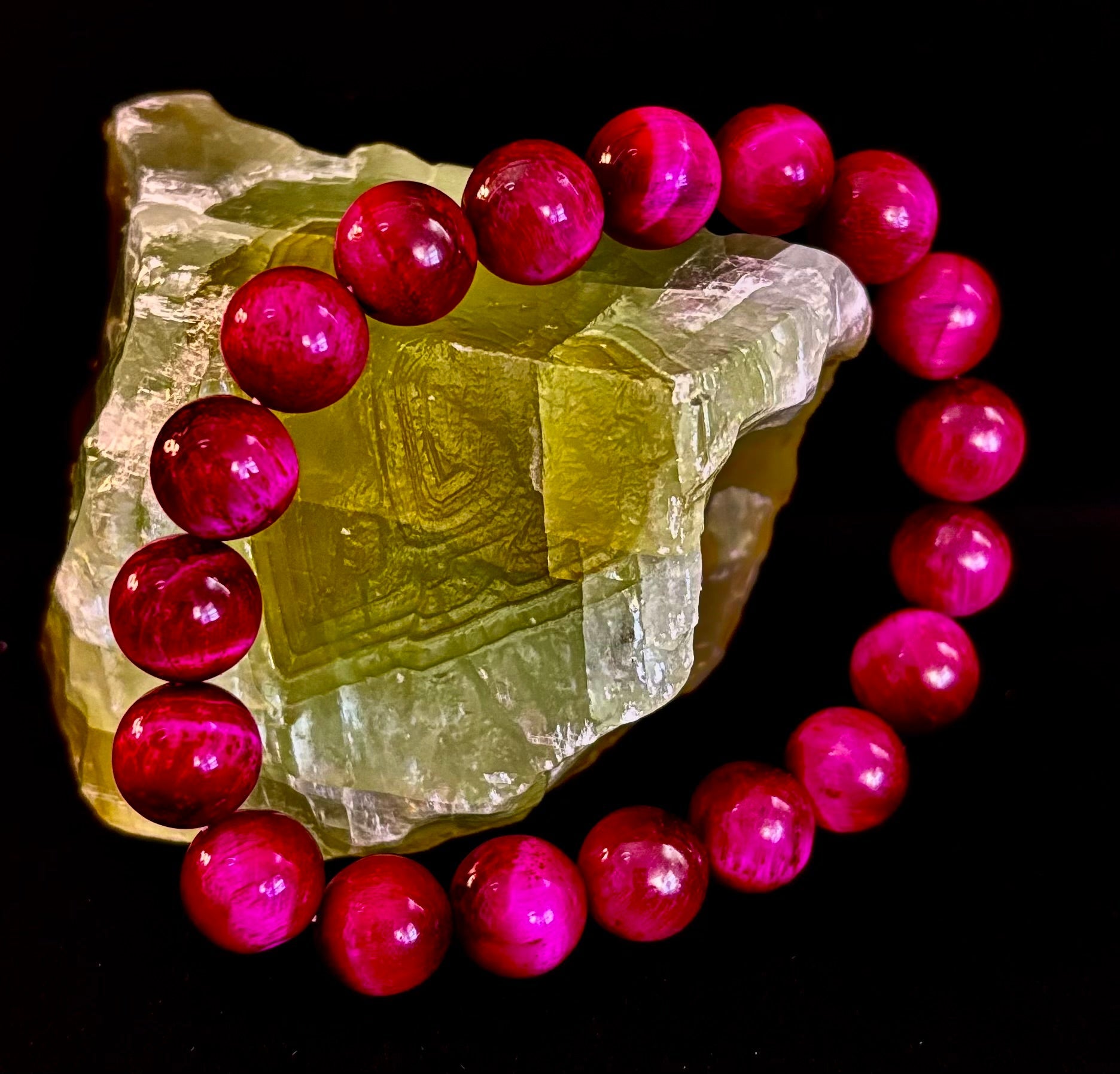Pink Tiger Eye Power Bracelet – Confidence, Passion & Bold Energy | Reiki-Infused Gemstone Bracelet (8mm & 10mm)