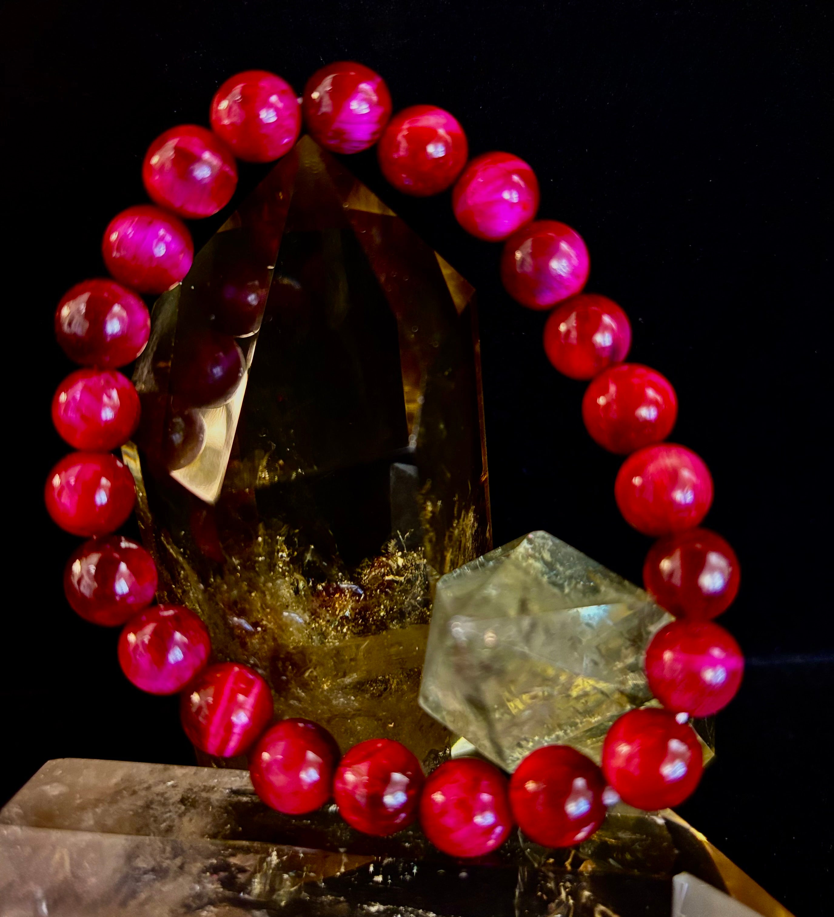 Pink Tiger Eye Power Bracelet – Confidence, Passion & Bold Energy | Reiki-Infused Gemstone Bracelet (8mm & 10mm)